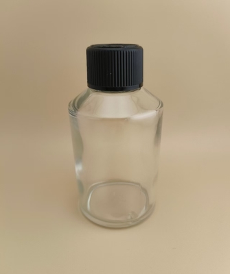 Delicate Design Clear Smooth Round Big Glass Bottle with Special Lid for Medicament