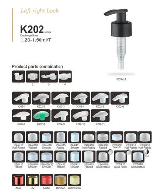 24/410 28/410 پمپ بطری دستی پلاستیکی برای شامپو K202-2