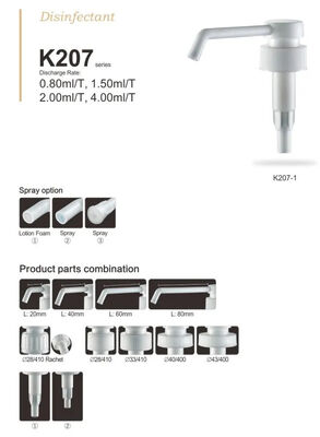پمپ جایگزینی لوشن صابون چند صحنه مواد LDPE بازیافت شده K207-2