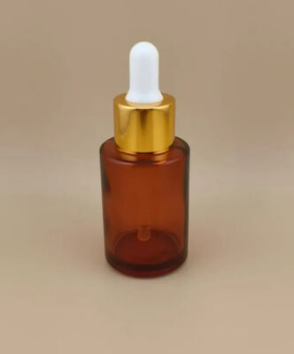 طراحي جديد بطري قطره اي صاف و روشن قهوه اي صاف و گرد براي جوهر