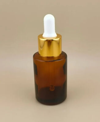 طراحي جديد بطري قطره اي صاف قهوه اي صاف و گرد براي جوهر