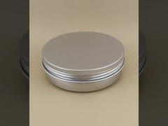 جعبه آلومینیومی بزرگ نقره ای سفارشی با درپوش پیچی برای لوازم آرایشی