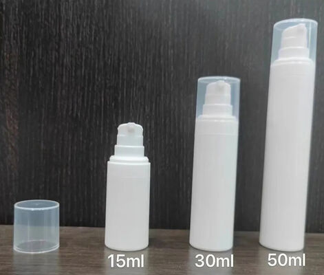 بطری پمپ بی هوا پلاستیکی نقره ای با بطری پمپ لوشن محبوب 5ml 15ml 20ml 30ml