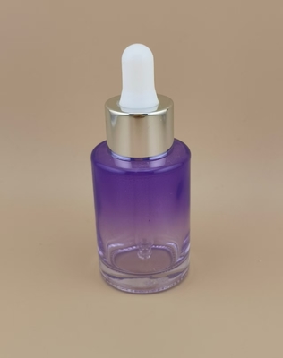 طراحی جدید شفاف تغییر تدریجی بنفش صاف دور بطری قطره کش K-GBL30 برای جوهر