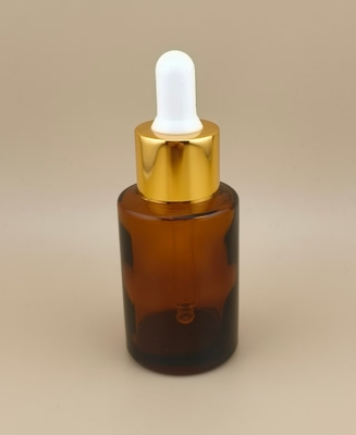 طراحی سفارشی بطری قطره چکان گرد قهوه ای شفاف و صاف K-GBL30 برای اسانس