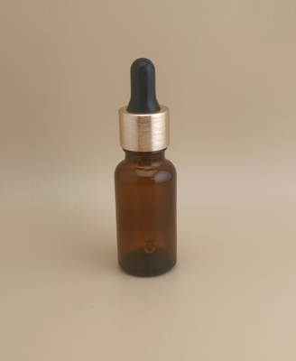 طراحی ظریف بطری قطره چکان کوچک شفاف قهوه ای صاف گرد برای مراقبت از پوست