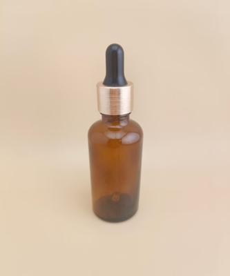 طراحی ظریف بطری قطره ای متوسط شفاف قهوه ای صاف و گرد برای مراقبت از پوست